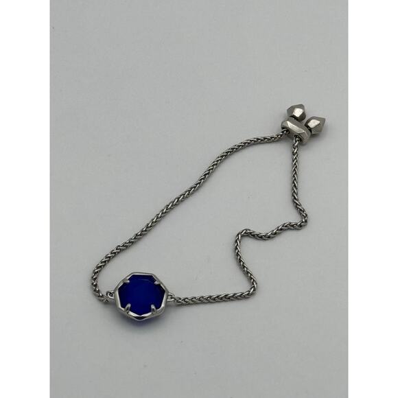 Kendra Scott Cynthia Chain Bracelet Blue with Silver Chain - Picture 1 of 3